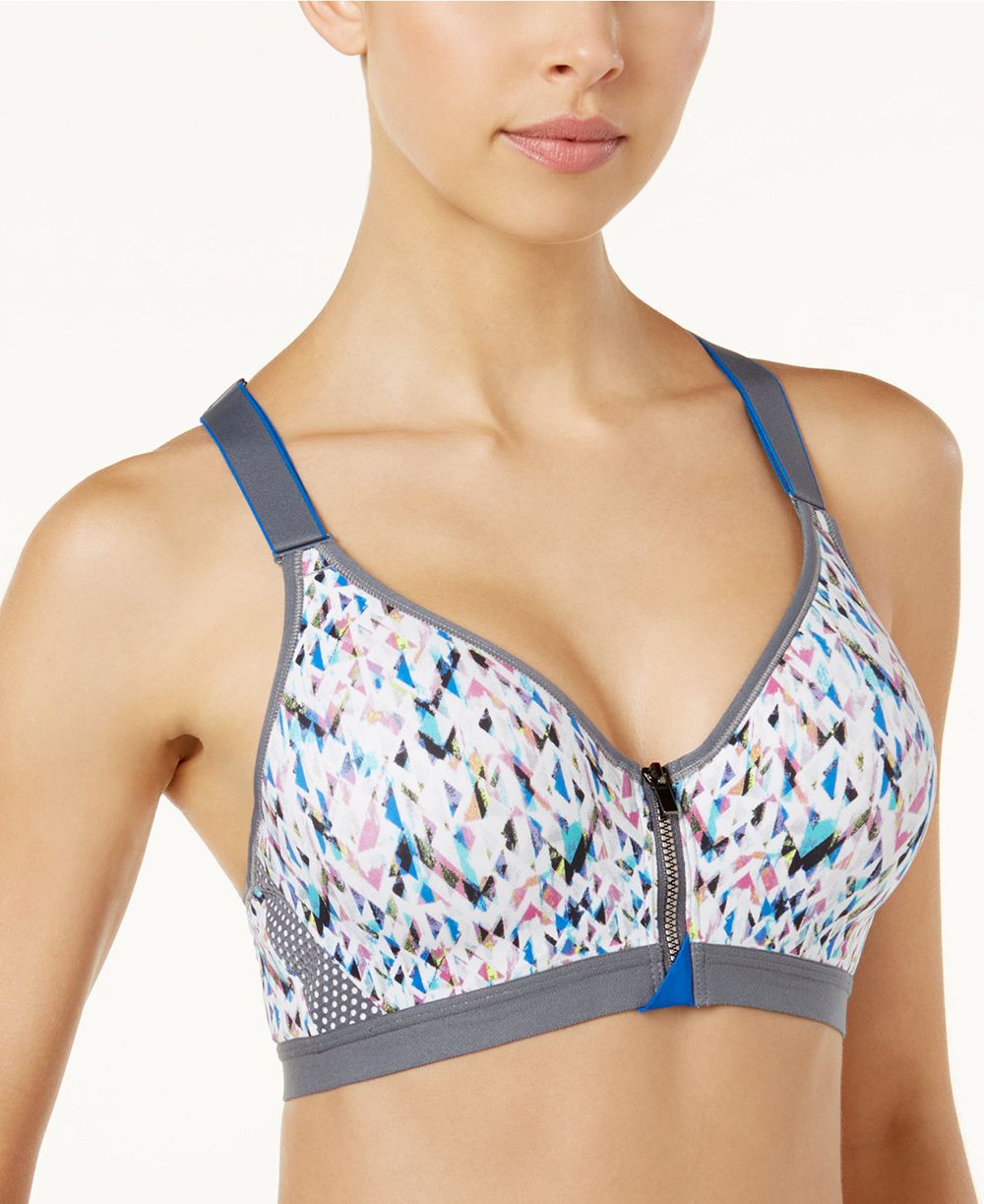 maidenform sports bra zip front