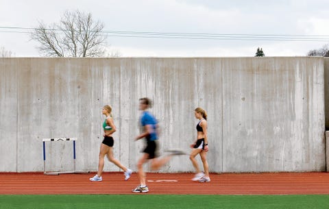 running around a track