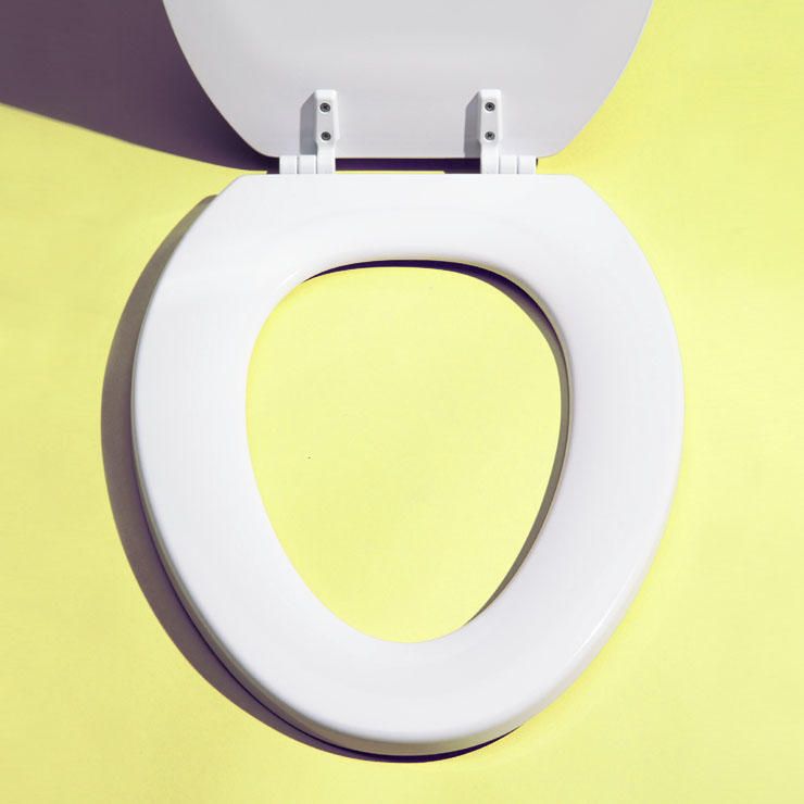 yellow toilet seat