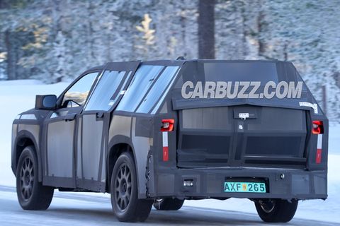 ram new pickup camouflaged in winter testing