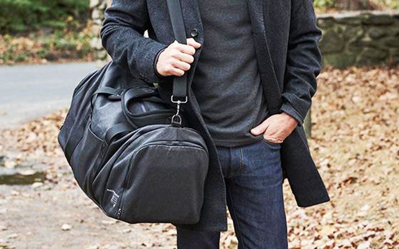 Men's New Large Leather Travel Gym Bag Weekend Overnight Duffle Bag Handbag 