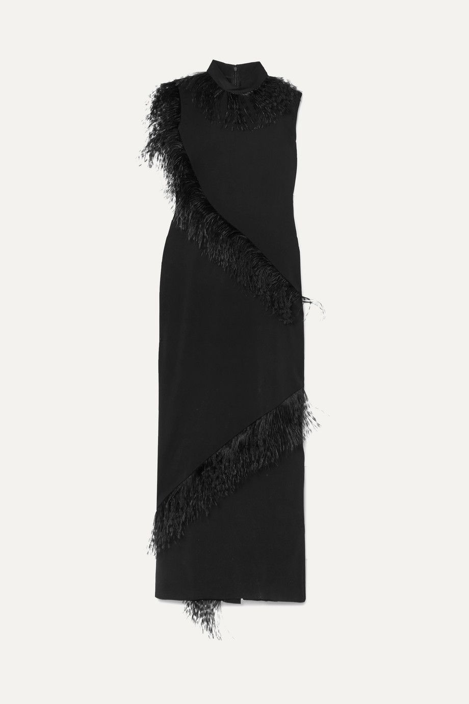 prada dress with feathers