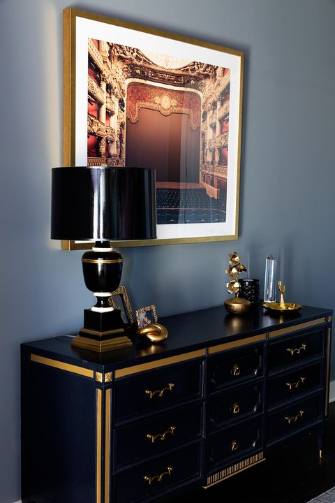Styling A Console Table, Black And Gold Mirrored Dresser