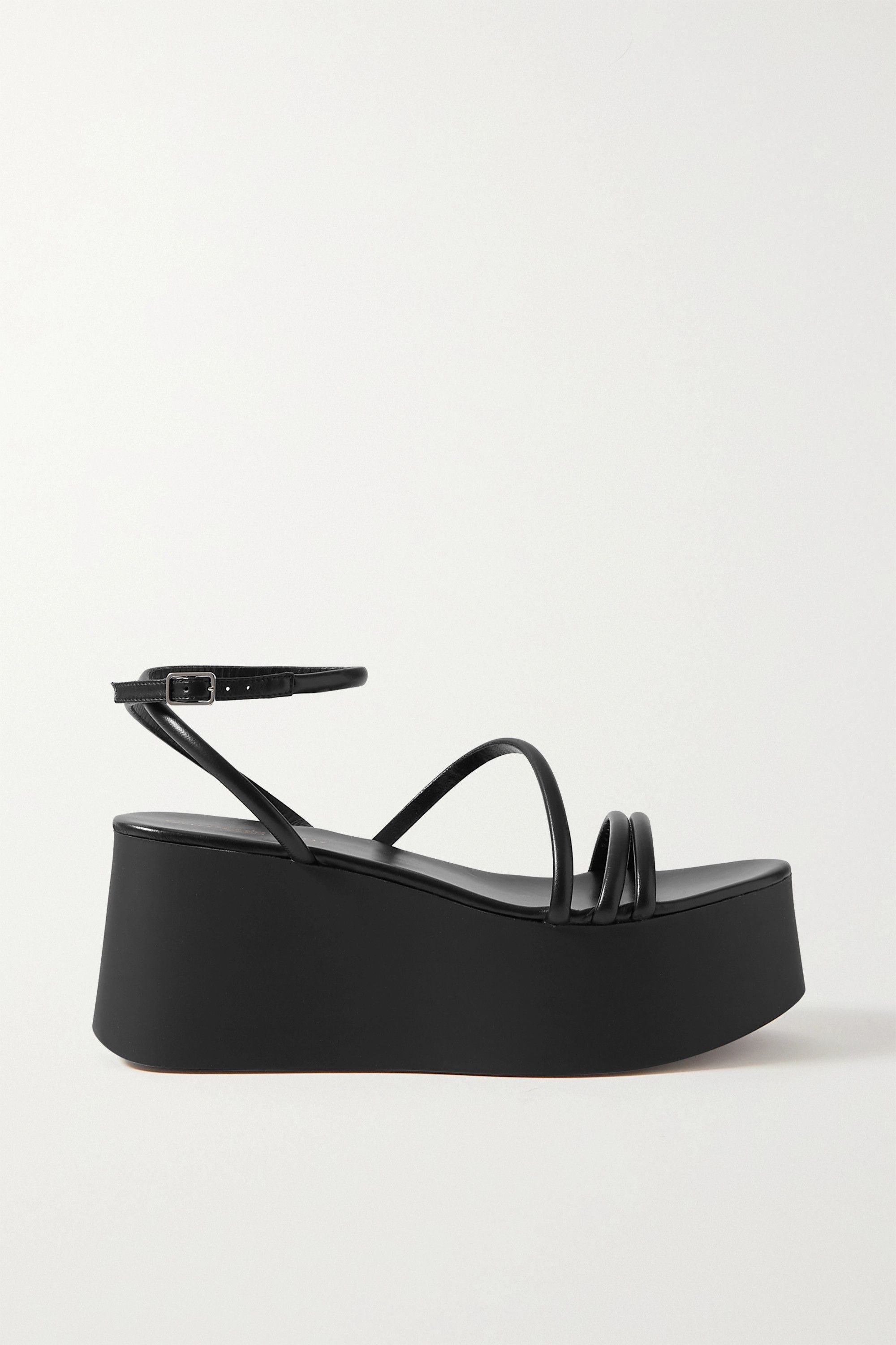 black cleated platform sandals