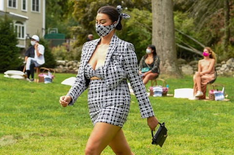 westport, connecticut   september 17 a model walks the runway for the christian siriano collection 37 2020 fashion show on september 17, 2020 in westport, connecticut photo by jamie mccarthygetty images for christian siriano