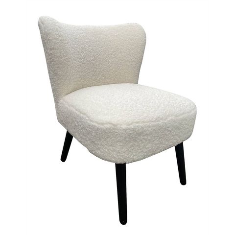 white boucle chair homebase