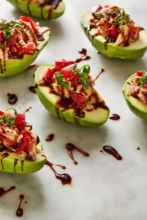 bruschetta chicken stuffed avocados