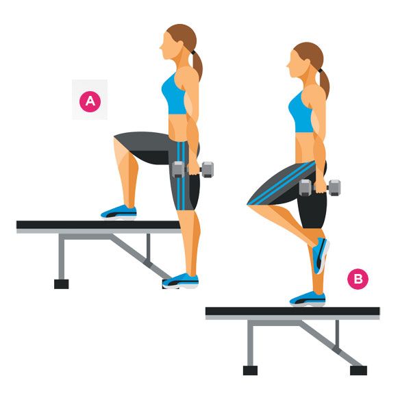 Упражнения для мышц ног и ягодиц. Side Step. Graphic Design exercise. Step ups купить.