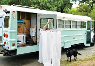 Outdoor shower in converted bus outdoor shower in converted bus