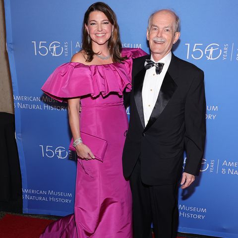 new york, new york   november 18 allison mignone and george e harlow, curator at american museum of natural history, attend the american museum of natural history gala 2021 on november 18, 2021 in new york city photo by theo wargogetty images for american museum of natural history