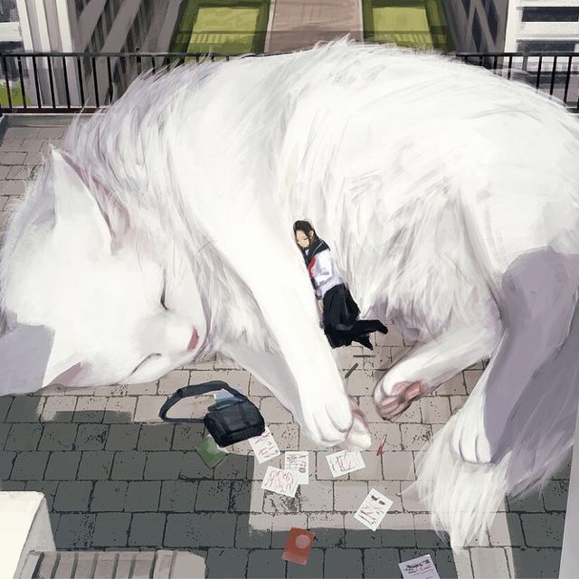 我養了一隻超巨大的貓 日本女孩創造了 人類與巨型寵物 的世界 超暖心日常感動千萬人