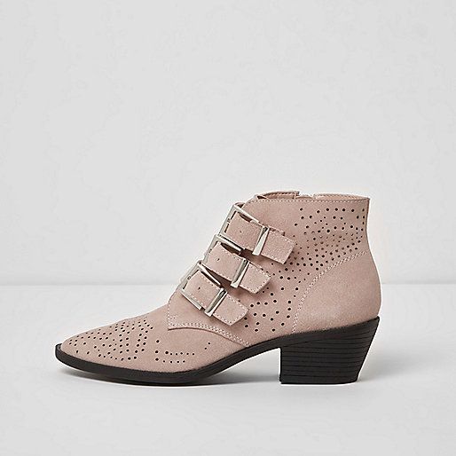 river island triple buckle boots