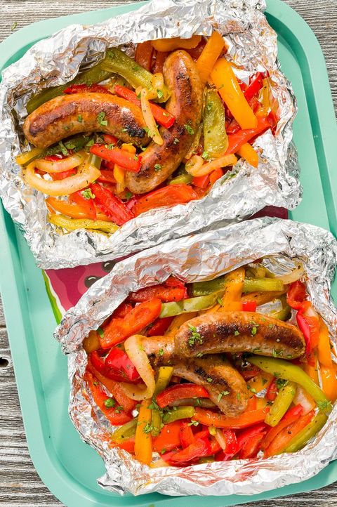 sausage and peppers foil pack