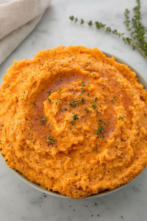 mashed sweet potatoes - healthy thanksgiving recipes