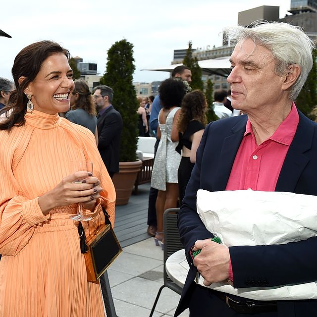 new york, new york   may 26 katie holmes and david byrne attend the silver ball the moths 25th anniversary gala honoring david byrne at spring studios on may 26, 2022 in new york city photo by ilya s savenokgetty images for the mothdarren aronofsky,