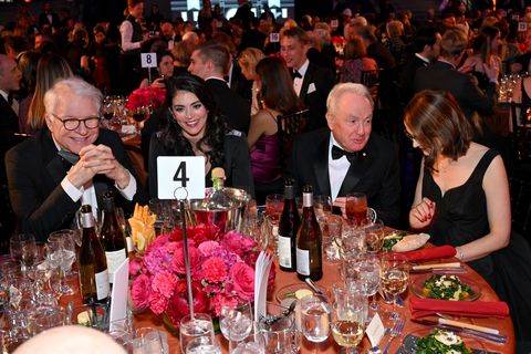 new york, new york   december 01 l r steve martin, cecily strong, lorne michaels, and anne stringfield attend the american museum of natural historys 2022 museum gala on december 01, 2022 in new york city photo by slaven vlasicgetty images  for american museum of natural history