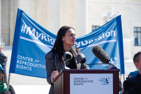 alexis mcgill johnson ceo, ppfa, speaks to abortion rights supporters organized by the center for reproductive rights during a rally at the us supreme court during the hearing of oral arguments in june medical services v russo on wednesday, march 4, 2020 in washington eric kaynecenter for reproductive rights