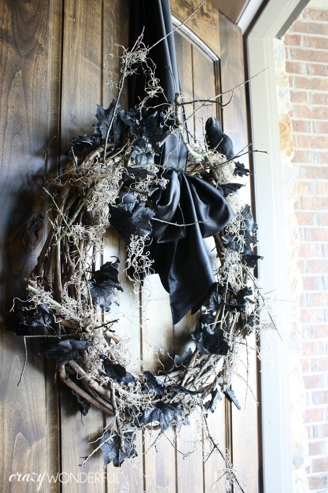 Autumn Wreath Halloween Wreath Grapevine Elegant Vulture Fall Wreath