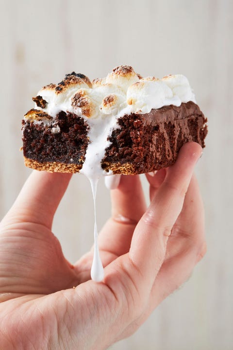 s'mores poke brownies