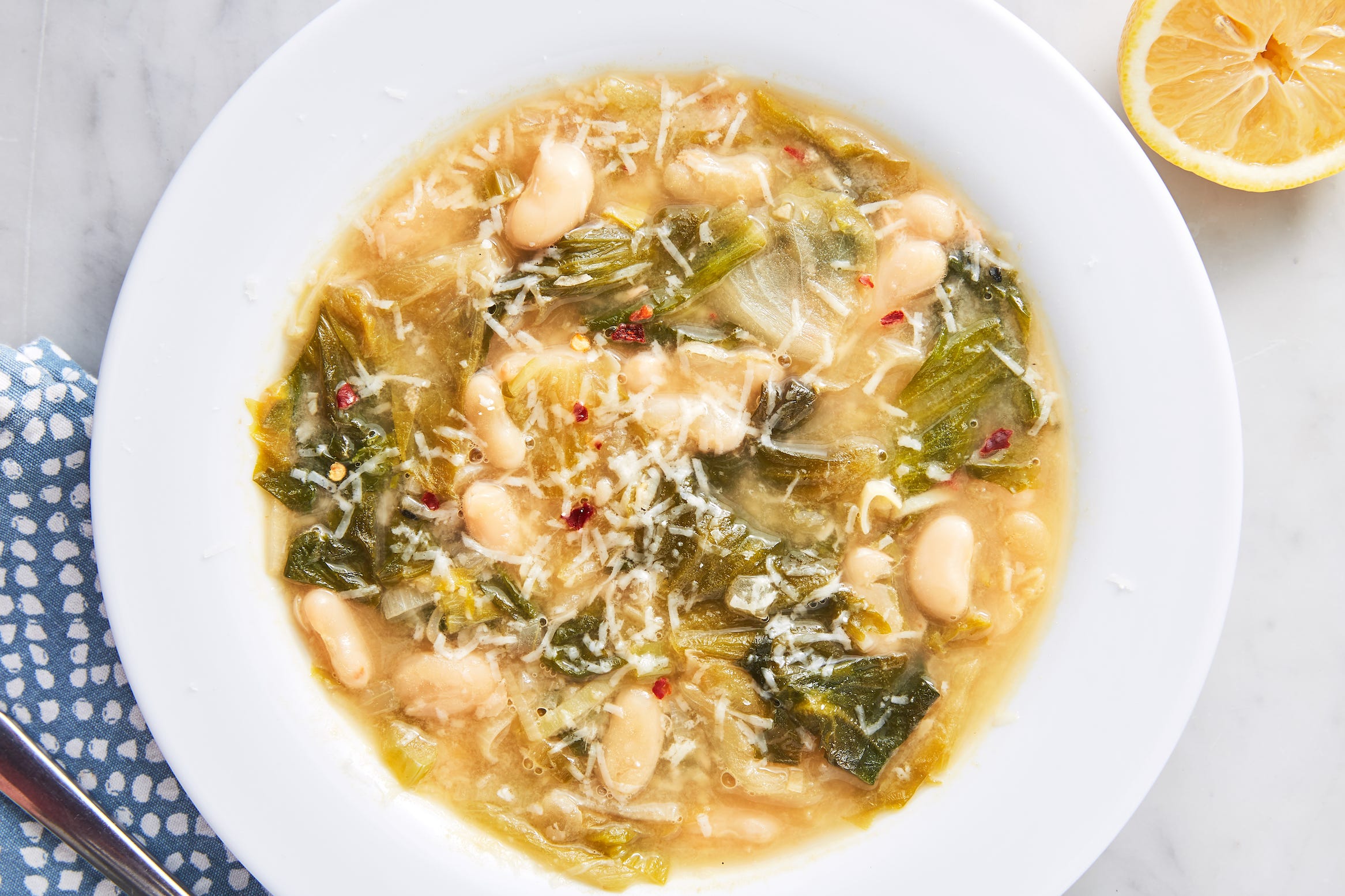 This Lemony Escarole & White Bean Soup Is Perfect Cold Weather Food