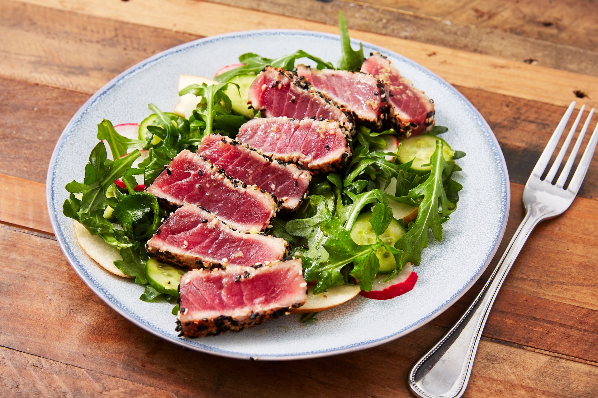 Seared Ahi Tuna Recipe How To Make Ahi Tuna Steak With Arugula Salad