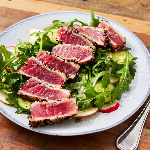 Seared Ahi Tuna Recipe - How to Make Ahi Tuna Steak With Arugula Salad