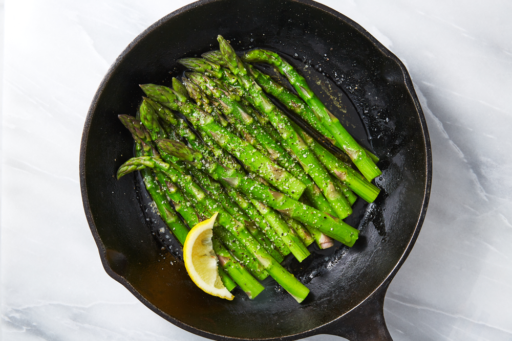 Steamed asparagus