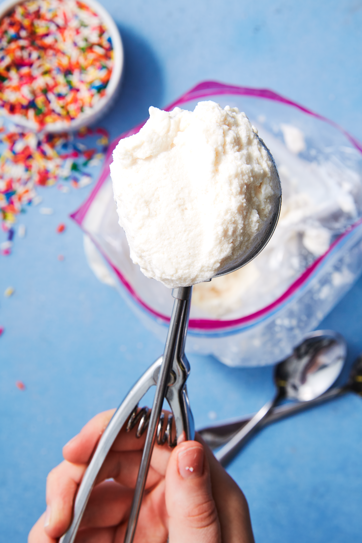 ice cream in a bag with heavy whipping cream