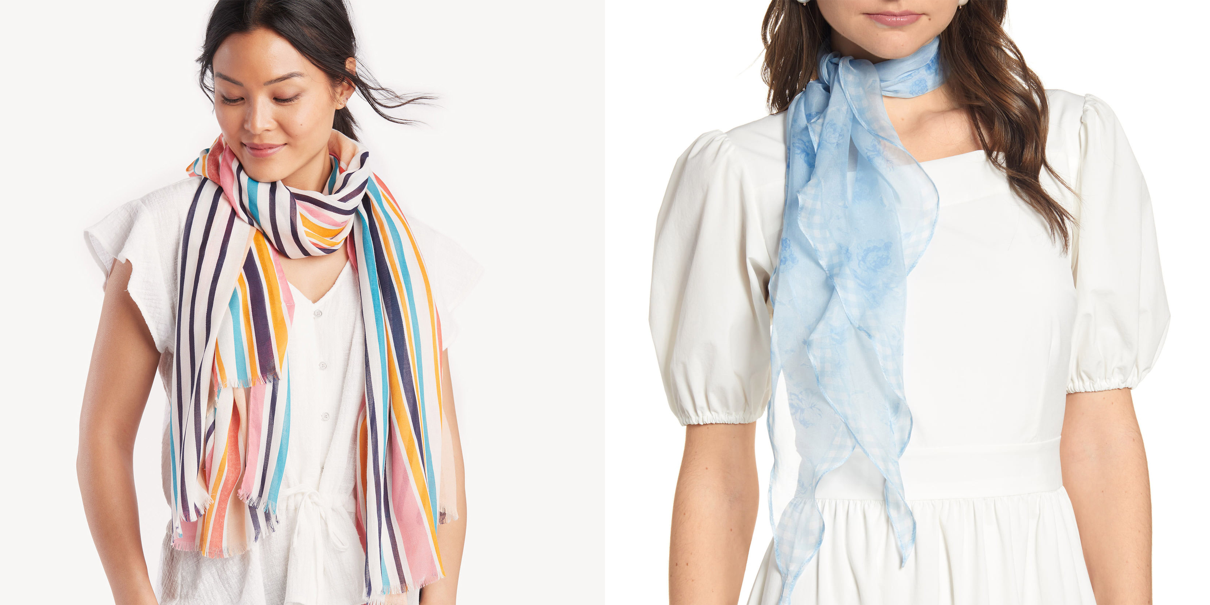 Accessories Scarves Summer Scarfs H&M Summer Scarf blue-white striped pattern casual look 