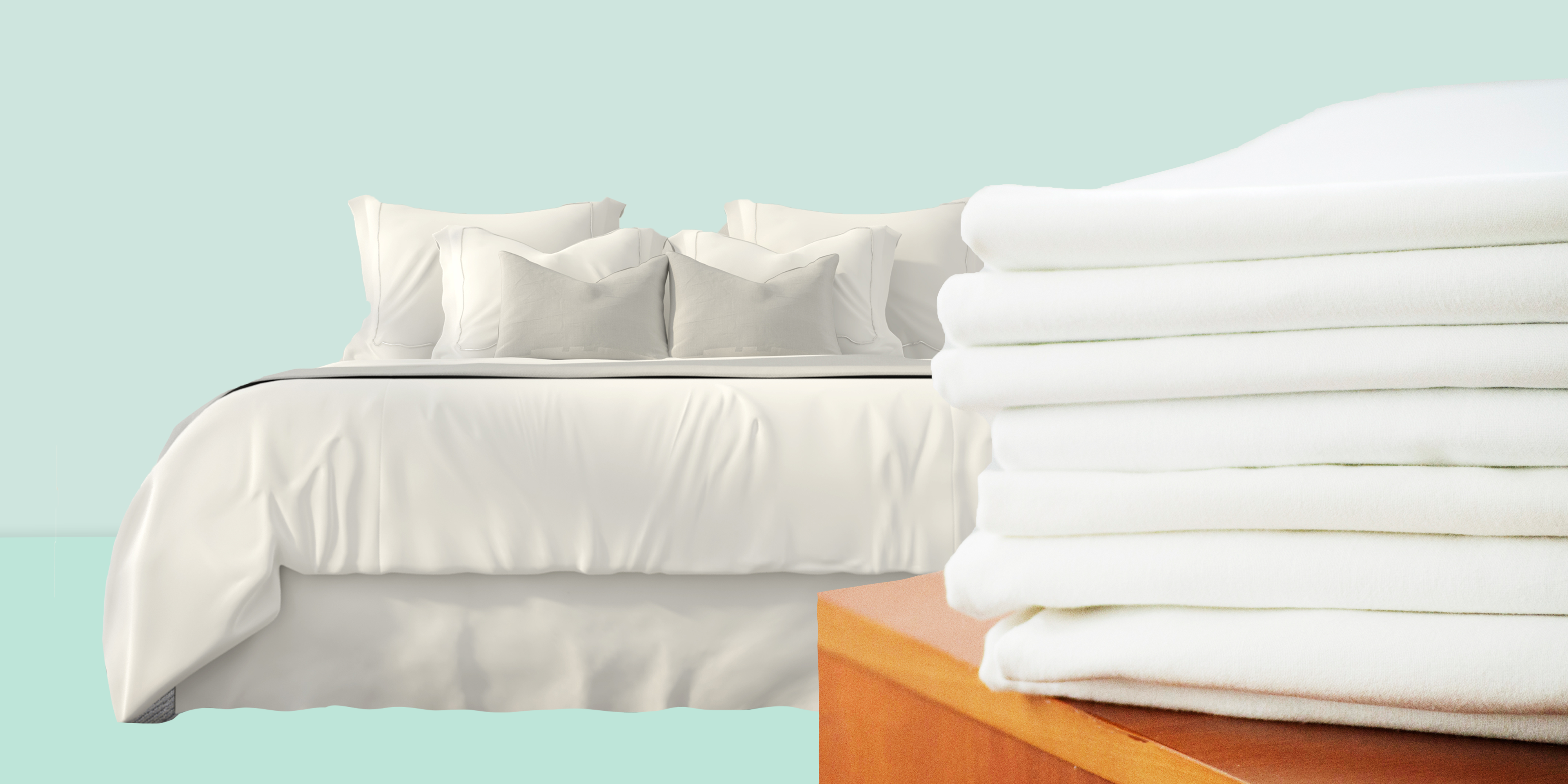 white bed sheets and pillowcases