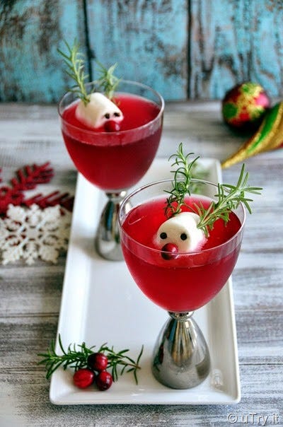 best christmas cocktail recipes rudolph cranberry fizz