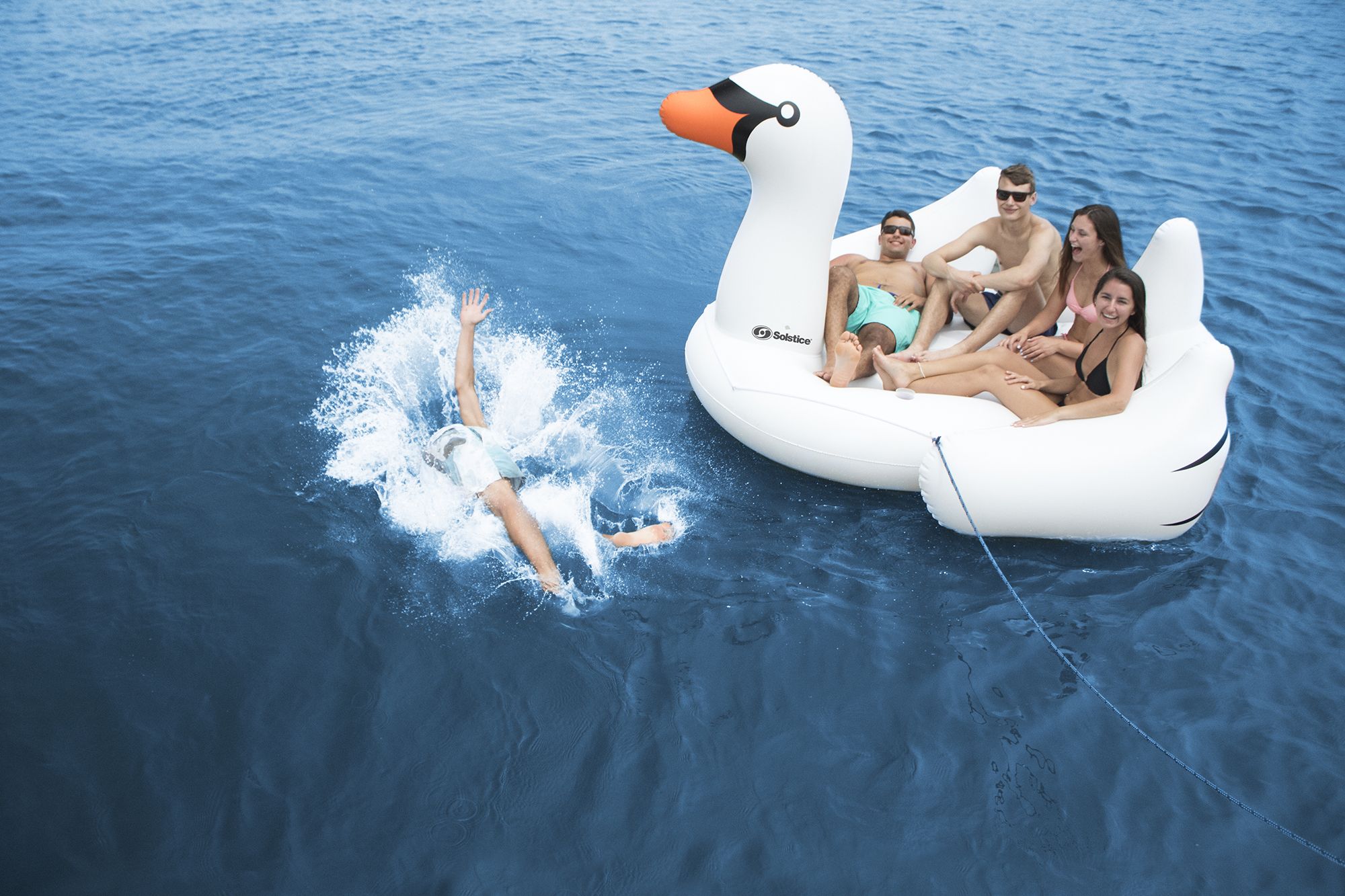 big inflatable swan