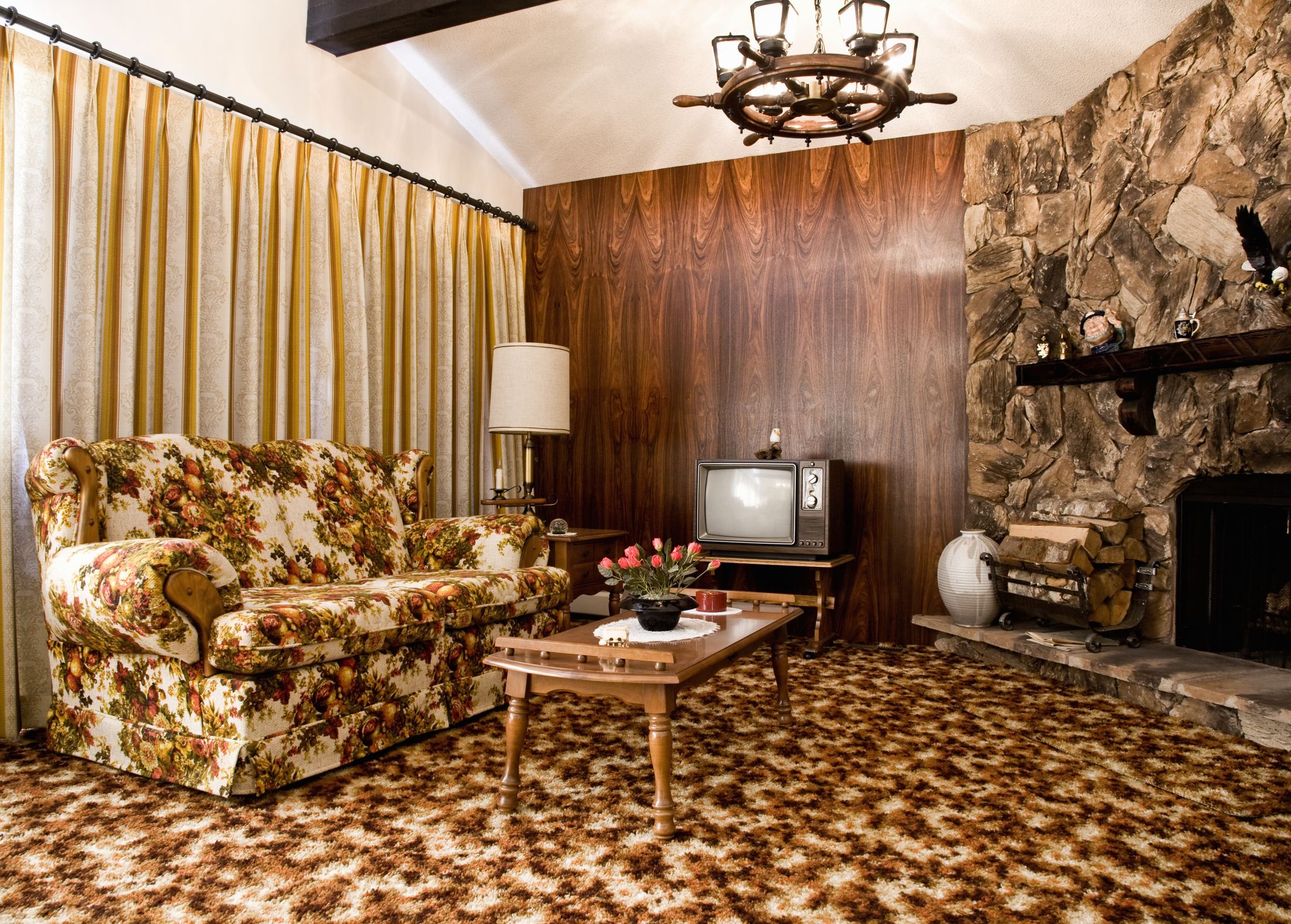 1970s Living Room With Framed Pictures