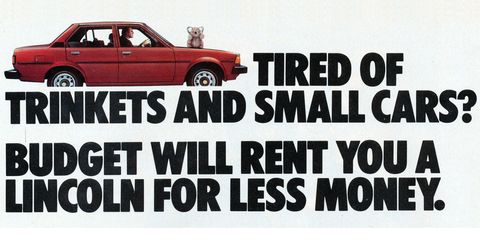 1983 Budget Rent-a-Car magazine advertisement
