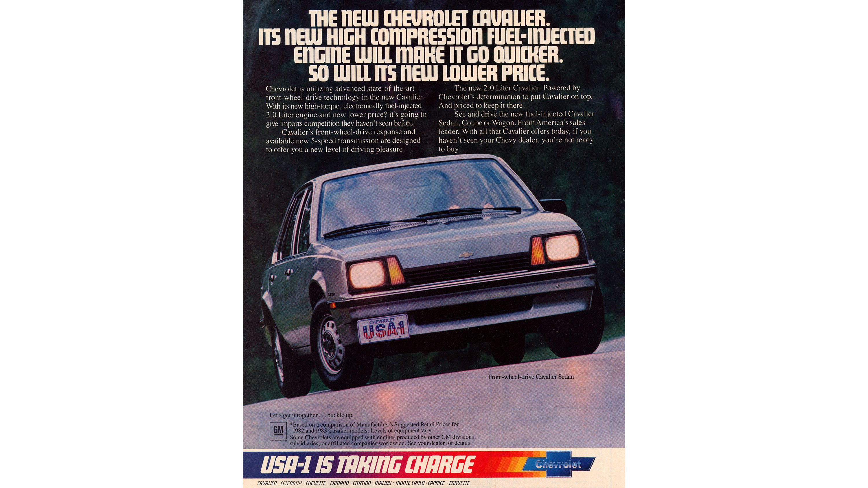 1983 Chevrolet Chevy Cavalier 4-door Classic Vintage Advertisement Ad H40 