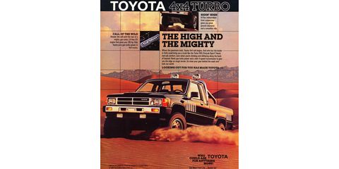 1986 Toyota 4x4 Turbo Truck magazine ad