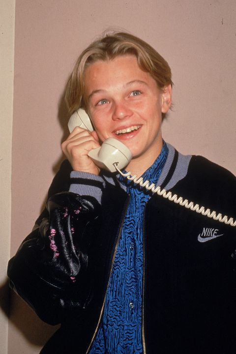 Leonardo DiCaprio Talks On Telephone, c. 1989.
