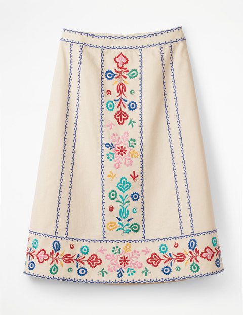 stunning embroidered Boden midi skirt