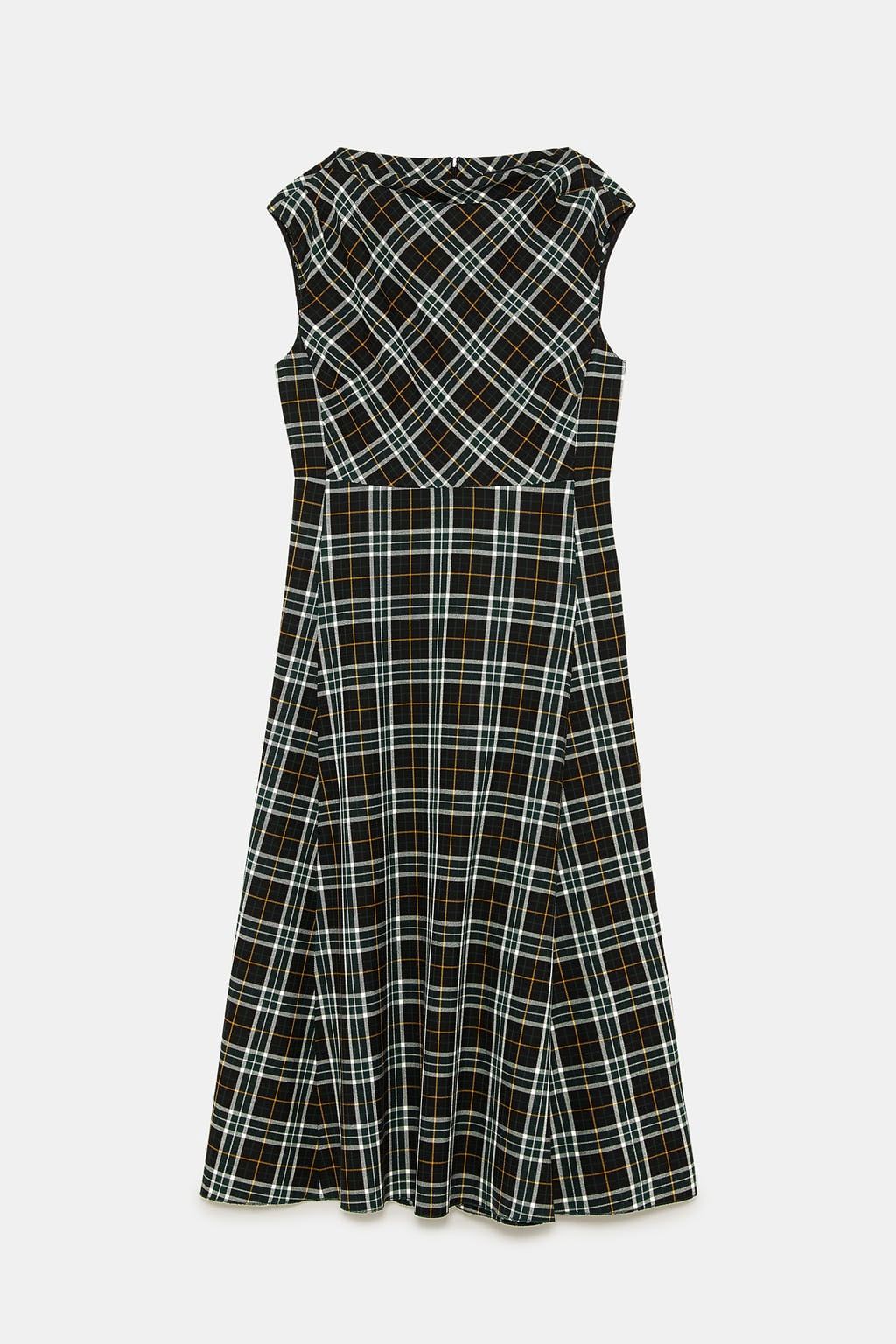 tartan dress black and white