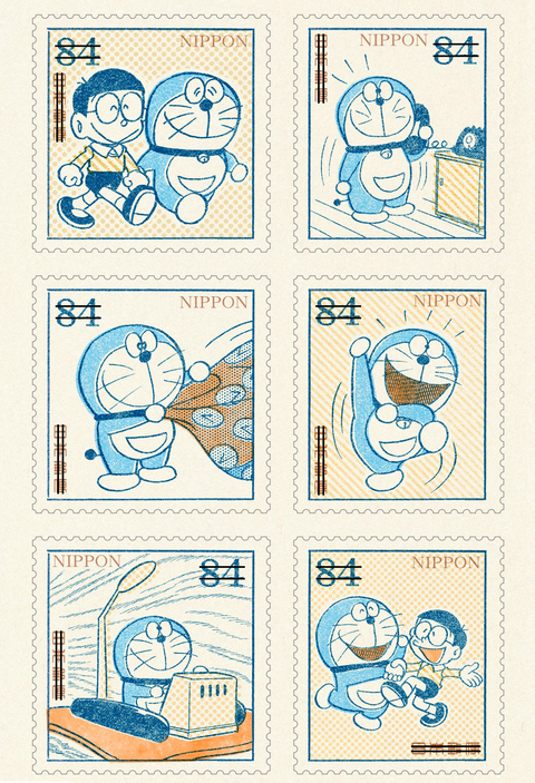日本郵便局為慶祝哆啦a夢50週年，推出了兩款「哆啦a夢50週年紀念郵票」。以當初漫畫連載的復古畫風印製，重現哆啦a夢與大雄初次登場的樣子，可愛模樣超值得收藏！