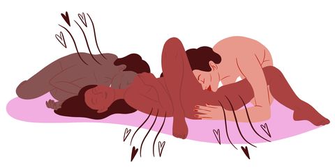 three people laying down touching each other