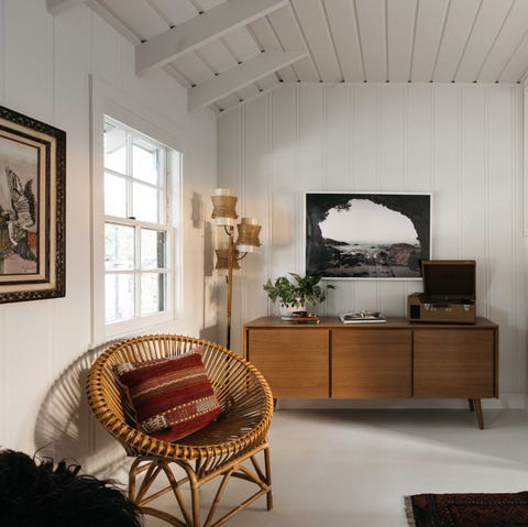 bedroom seating area, lounge chair, dresser