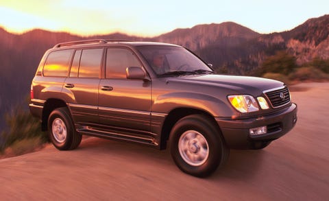 Land vehicle, Vehicle, Car, Sport utility vehicle, Landscape, Lexus, Lexus lx, Toyota, Toyota land cruiser, Automotive tire, 