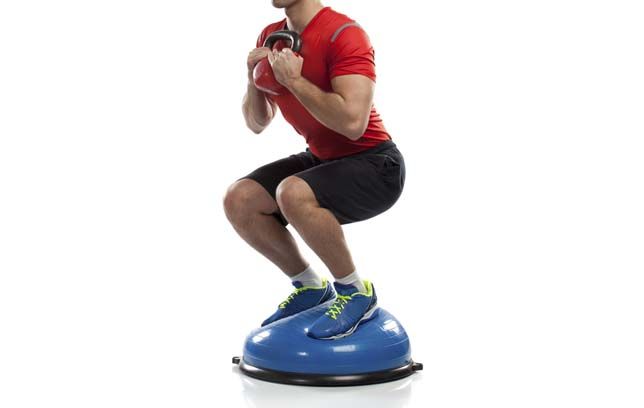 squats on stability ball