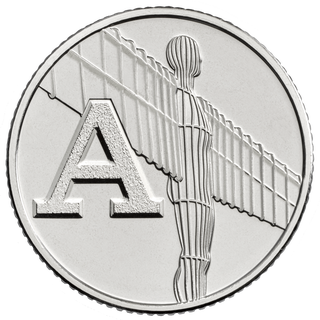 10p A for Angel of the North coin 10p A coin