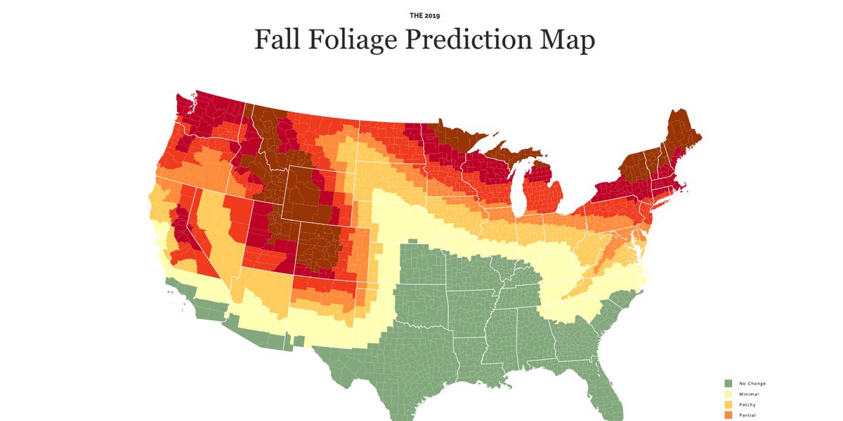 This Fall Foliage Map Predicts Exactly When the Leaves Will Change
