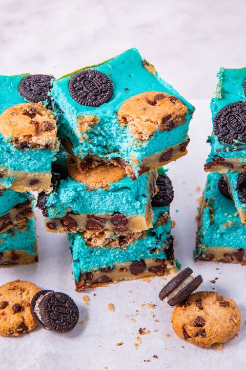 Cookie Monster Cheesecake Bars - Delish.com