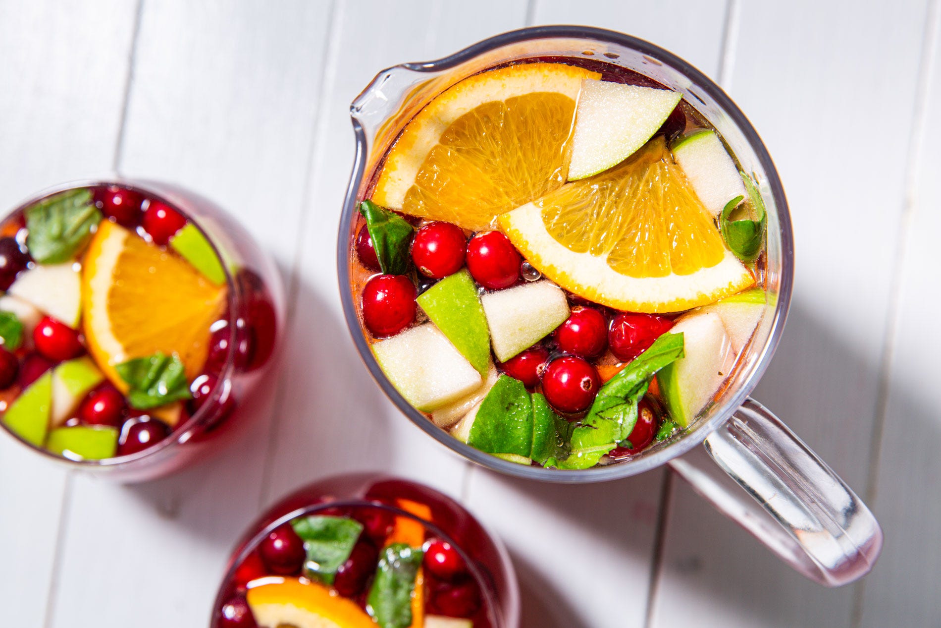 Virgin Cranberry Basil Sangria Will Get You To The Dry January Finish Line