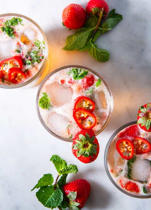 strawberry jalapeño mint julep