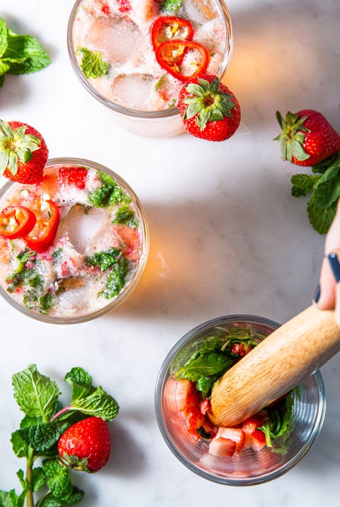 strawberry jalapeño mint julep